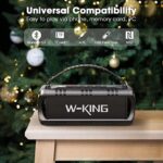 W-KING 30W Bluetooth Lautsprecher - Tragbare Boombox mit sattem Bass, IPX6, 24h Spielzeit, USB/TF/AUX, EQ