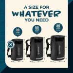 Earth Pak Wasserdichter Rucksack – 35L/55L Rolltop mit IPX8 Handyhülle