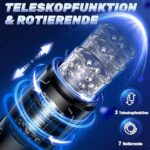 Pangpangmi Elektrischer Masturbator – 7 Modi, Teleskop & Rotation, Schwarz