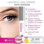Testsieger 2024: Hormonfreies Wimpernserum 10ml mit Hyaluron, Kollagen & Aloe Vera