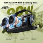 W-KING 50W Bluetooth Lautsprecher - 90W Peak, Tiefer Bass, 40h Akku, IPX6, NFC, AUX, Freisprechen