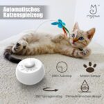 Migipaws Elektrisches Katzenspielzeug - Interaktiver Schmetterling & Feder-Teaser mit 360° Drehbewegung