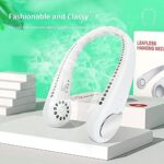 Tragbarer USB Nackenventilator, 360° Luftstrom, Blattlos, Wiederaufladbar, Für Reisen & Sport