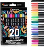 20 Waschmaschinenfeste Textilstifte – Ungiftig und Permanent für T-Shirts, Stofftaschen & mehr