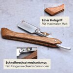 Störtebekker® Rasiermesser Set – Holzgriff, Lederetui, 10 Klingen & Alaunstift