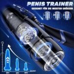 Pangpangmi Elektrischer Masturbator – 7 Modi, Teleskop & Rotation, Schwarz