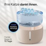 Pretty Paw© KatzenOase Pro - Leiser 2.5L Trinkbrunnen mit LED & Aktivkohlefilter - BPA-frei & leicht zu reinigen – Bild 5