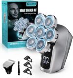 Elektrischer Glatzenrasierer Herren, IPX7 Wasserdicht, 7 Scherköpfe, Nass & Trocken