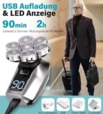 Elektrischer Glatzenrasierer Herren, IPX7 Wasserdicht, 7 Scherköpfe, Nass & Trocken