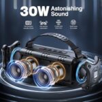 W-KING 30W Bluetooth Lautsprecher - Tragbare Boombox mit sattem Bass, IPX6, 24h Spielzeit, USB/TF/AUX, EQ