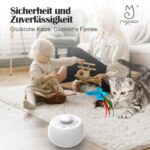 Migipaws Elektrisches Katzenspielzeug - Interaktiver Schmetterling & Feder-Teaser mit 360° Drehbewegung