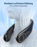 SWEETFULL Tragbarer Nackenventilator, 4000mAh Akku, 3 Stufen, USB, Leise, Bis zu 9 Stunden