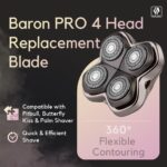 Skull Shaver Baron PRO – 4-Kopf Ersatzklinge für Pitbull, Palm & Butterfly Kiss – Bild 3