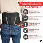 BLACKWILD Nierengurt – Motorrad Nierengurt für Herren & Damen, Lendenwirbelstütze, Grundschwarz