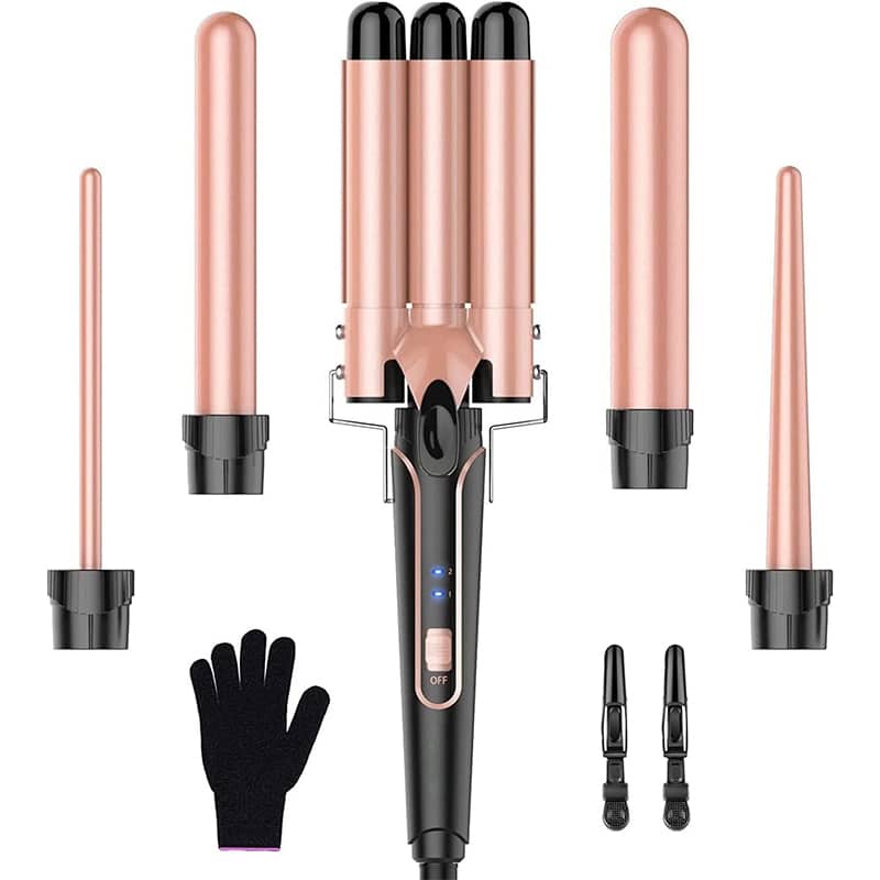 Lockenstab 4 Lockenstab mit Verschiedenen Aufsätzen Set