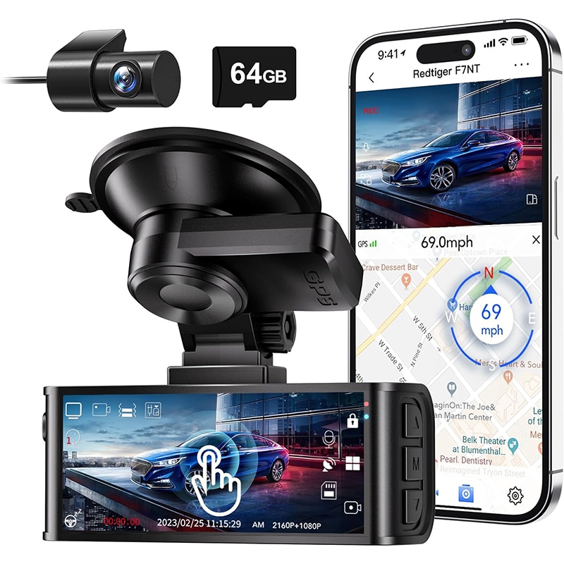 REDTIGER 4K Dashcam Auto Vorne Hinten