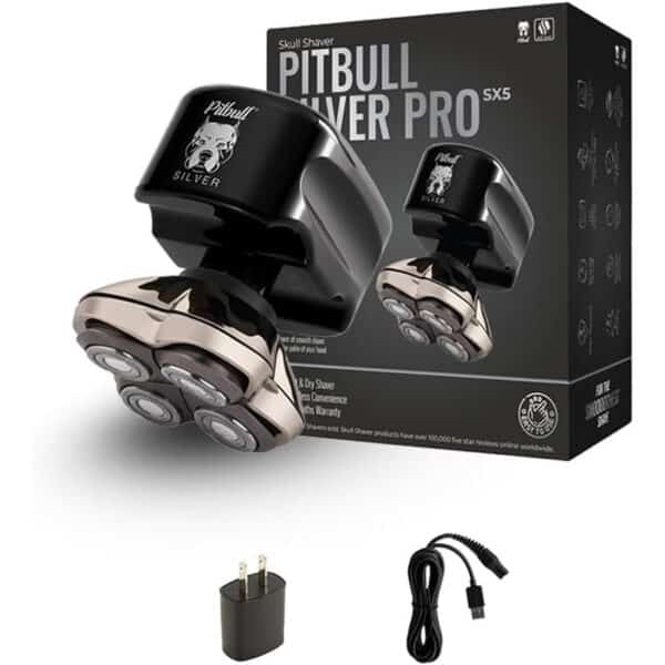 Skull Shaver Pitbull Silver PRO SX5 – Rasierer für Kopf & Gesicht