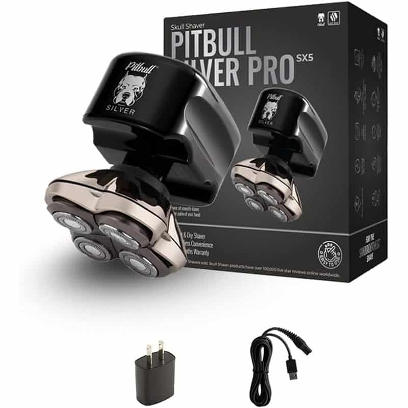 Skull Skull Shaver Pitbull Silver PRO SX5 – Rasierer für Kopf & Gesicht
