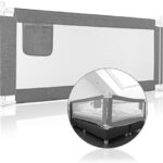 RAWVEL® Bettgitter grau 1,8m – Laborgeprüft, Rausfallschutz für Kinder & Elternbetten – Inkl. deutscher Anleitung & Video