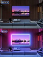 RGB LED Hintergrundbeleuchtung für TV (5M/16.4ft) - Musik-Sync, geeignet für 32"-80" Fernseher - Party & Dekor