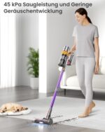 Anyson Kabelloser Staubsauger 45000Pa – 550W, 70 Min Laufzeit, 1.6L, Leise mit LED-Display & Anti-Tangle-Bürste