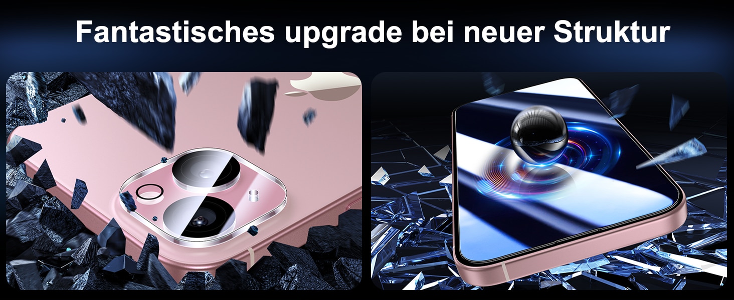 UniqueMe iPhone 5-in-1 Hülle - Rundumschutz-Set mit Hülle, 2 Schutzfolien & 2 Kameraschutz
