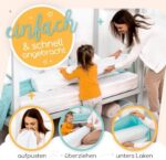 zoula kidz® Aufblasbarer Rausfallschutz für Kinderbett & Reise [120 cm] - OEKO-TEX® Bezug