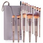 HEYMKGO Make-up Pinsel Set 15-teilig, Profi-Schminkpinsel mit PU-Leder Tasche