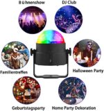 SEBRUANC Disco Kugel – 3W RGB Musikgesteuertes Partylicht mit Fernbedienung, 360° Rotierend für Zuhause, Geburtstagsfeiern, KTV und Weihnachten