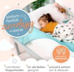 zoula kidz® Aufblasbarer Rausfallschutz für Kinderbett & Reise [120 cm] - OEKO-TEX® Bezug