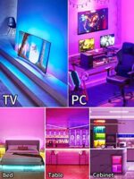 RGB LED Hintergrundbeleuchtung für TV (5M/16.4ft) - Musik-Sync, geeignet für 32"-80" Fernseher - Party & Dekor