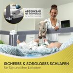 RAWVEL® Bettgitter grau 1,8m – Laborgeprüft, Rausfallschutz für Kinder & Elternbetten – Inkl. deutscher Anleitung & Video