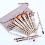 HEYMKGO Make-up Pinsel Set 15-teilig, Profi-Schminkpinsel mit PU-Leder Tasche