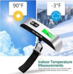 Blendura Kofferwaage Digital mit Haken, Gepäckwaage Travel mit Temperatursensor