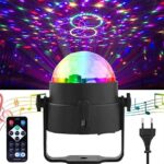 SEBRUANC Disco Kugel – 3W RGB Musikgesteuertes Partylicht mit Fernbedienung, 360° Rotierend für Zuhause, Geburtstagsfeiern, KTV und Weihnachten