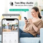 XTU 2K HD WLAN Video Türklingel – Kabellose Türklingel mit Akku, PIR-Erkennung, Nachtsicht & 2-Wege-Audio, SD- und Cloud-Speicher
