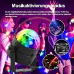 SEBRUANC Disco Kugel – 3W RGB Musikgesteuertes Partylicht mit Fernbedienung, 360° Rotierend für Zuhause, Geburtstagsfeiern, KTV und Weihnachten