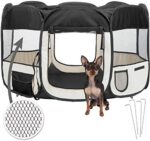tectake® Welpenlaufstall, Tierlaufstall, Wurfkiste für Hund, Katze, Kaninchen, Auslauf, Gehege für Wohnung oder Camping