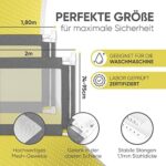 RAWVEL® Bettgitter grau 1,8m – Laborgeprüft, Rausfallschutz für Kinder & Elternbetten – Inkl. deutscher Anleitung & Video