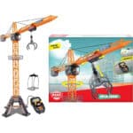 Dickie Toys Mega Crane (120 cm) – Grosser Spielkran mit Fernbedienung & Greifarm für Kinder ab 3 Jahren