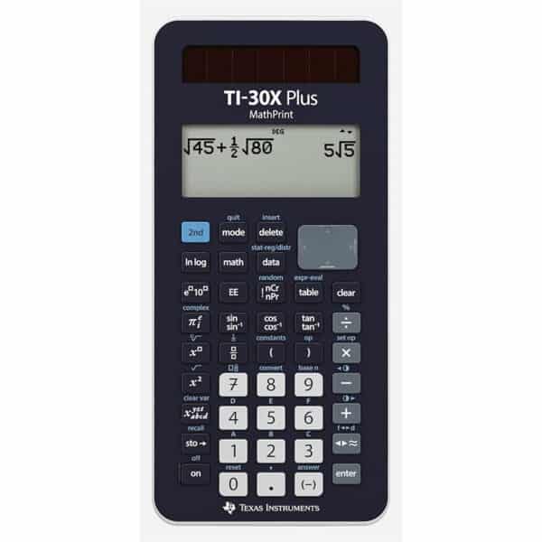 Texas Instruments TI-30X Plus MathPrint – Wissenschaftlicher Schulrechner (SEK I & II, Solar/Batterie, 4-zeilig)