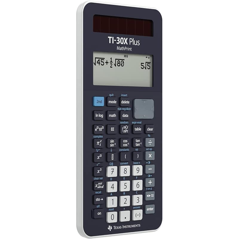 Texas Instruments TI-30X Plus MathPrint – Wissenschaftlicher Schulrechner (SEK I & II, Solar/Batterie, 4-zeilig)