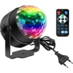 SEBRUANC Disco Kugel – 3W RGB Musikgesteuertes Partylicht mit Fernbedienung,