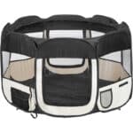 tectake® Welpenlaufstall, Tierlaufstall, Wurfkiste für Hund, Katze, Kaninchen, Auslauf, Gehege für Wohnung oder Camping