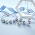SEVENWELL Geburtsstein Charm 925 Sterling Silber für Pandora Armband