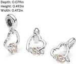Pandora Icons Herz Anhänger aus Silber und 14 Karat Roségold