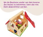 Eichhorn Holz Steckhaus – 15-teiliges Motorikspielzeug mit 12 Bausteinen, ab 1 Jahr, 18x17,5x18 cm