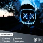 Kostümheld® LED Gruselmaske – Leuchtende Purge-Maske für Halloween, Fasching & Karneval | Horror-Kostüm für Herren, Damen & Kinder
