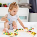 Holzpuzzle für Kleinkinder (1-3 Jahre) - Montessori Spielzeug, Pädagogisches Lernspielzeug, Geschenkset für 1-3 jährige Jungen & Mädchen - 4er-Pack
