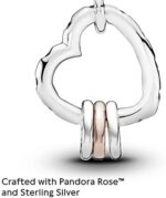 Pandora Icons Herz Anhänger aus Silber und 14 Karat Roségold